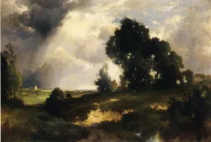 The Passing Shower by Thomas Moran - Oil Painting Reproduction