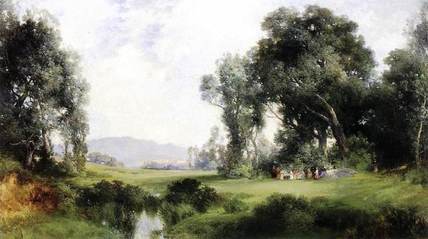 Main Product Photo of The Picnic Painting by Thomas Moran
