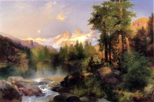 The Three Tetons Oil painting by Thomas Moran