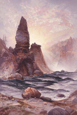 The Towers of Tower Falls, Yellowstone by Thomas Moran Oil Painting