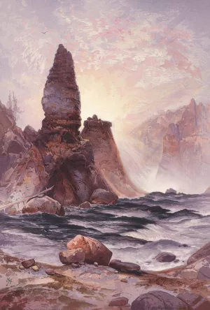 The Towers of Tower Falls, Yellowstone by Thomas Moran Oil Painting