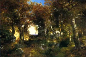 The Woodland Pool by Thomas Moran Oil Painting