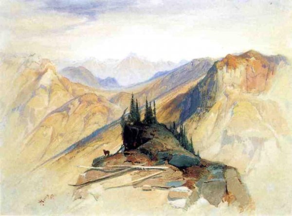 The Yellowstone Range, near Fort Ellis by Thomas Moran - Hand-Painted Oil Painting Reproduction