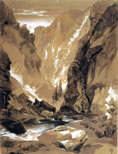Toltec Gorge, Colorado by Thomas Moran - Hand-Painted Oil Painting Reproduction