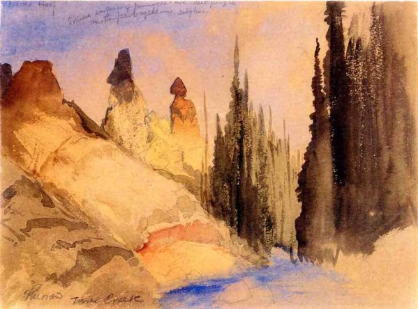 Main Product Photo of Tower Creek Painting by Thomas Moran