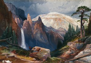 Tower Falls and Sulphur Mountain, Yellowstone by Thomas Moran Oil Painting