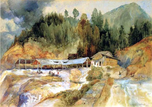 Main Product Photo of Trojes Mine Painting by Thomas Moran