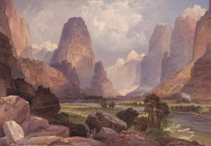 Valley of the Babbling Waters, Southern Utah by Thomas Moran Oil Painting