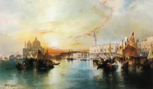 Venice from the Lagoon by Thomas Moran Oil Painting