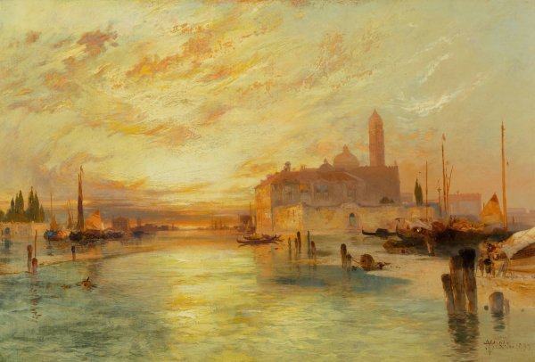 Venice  by Thomas Moran - Hand-Painted Oil Painting Reproduction