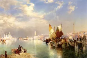 Venice, The Little Bridge by Thomas Moran - Oil Painting Reproduction