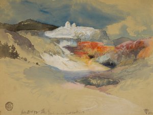 Yellowstone, Hot Springs by Thomas Moran Oil Painting
