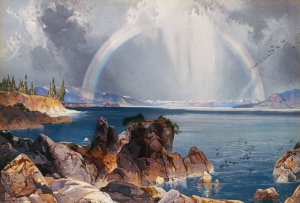 Yellowstone Lake by Thomas Moran Oil Painting