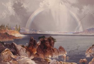 Yellowstone Lake by Thomas Moran Oil Painting