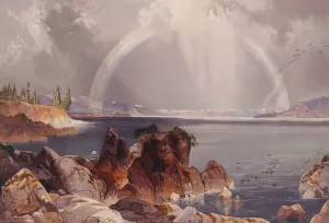 Yellowstone Lake by Thomas Moran Oil Painting