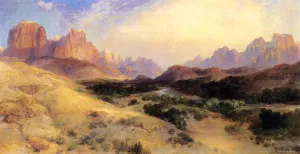 Zion Valley, South Utah by Thomas Moran Oil Painting