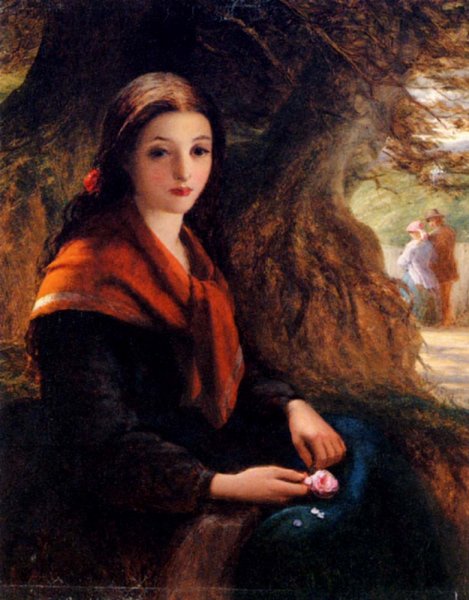 He Loves Me, He Loves Me Not ... by Thomas Musgrove Joy - Hand-Painted Oil Painting Reproduction