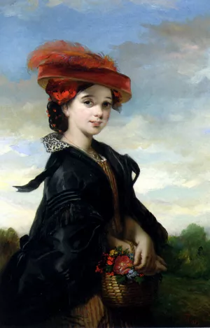 The Red Hat by Thomas Musgrove Joy - Oil Painting Reproduction