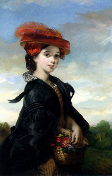 The Red Hat by Thomas Musgrove Joy - Hand-Painted Oil Painting Reproduction