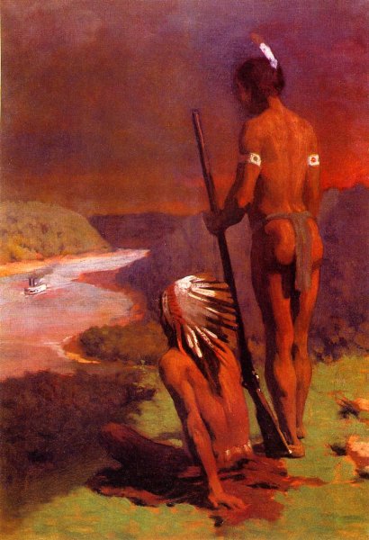 Main Product Photo of Indians on the Ohio Painting by Thomas P Anshutz