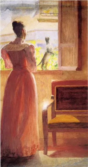 Lady by a Window by Thomas P Anshutz Oil Painting