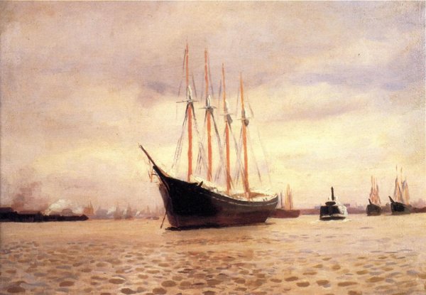 Main Product Photo of On the Delaware at Tacony Painting by Thomas P Anshutz