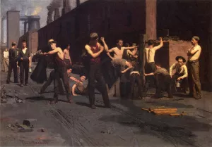 The Ironworker's Noontime by Thomas P Anshutz Oil Painting