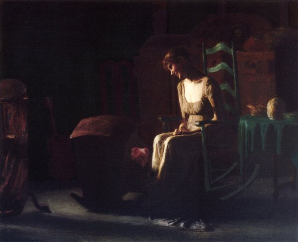 Main Product Photo of Woman in a Rocking Chair Painting by Thomas P Anshutz
