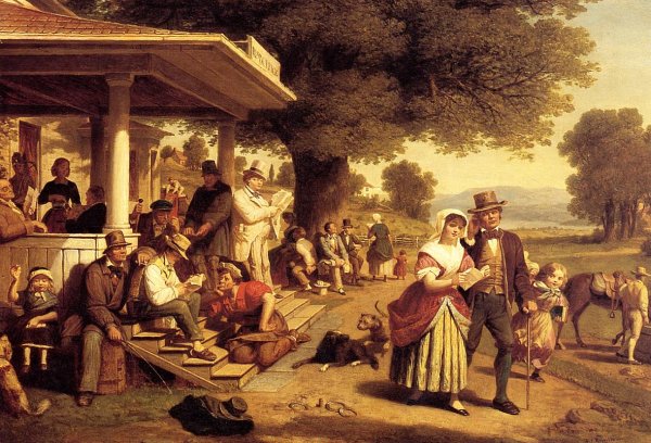 The Rural Post Office by Thomas P. Rossiter - Hand-Painted Oil Painting Reproduction