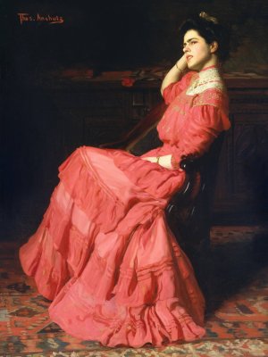 A Rose by Thomas Pollock Anshutz Oil Painting