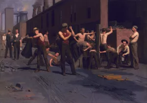The Ironworkers' Noontime by Thomas Pollock Anshutz Oil Painting