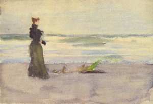 Woman on Beach by Thomas Pollock Anshutz Oil Painting