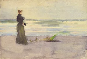 Woman on Beach by Thomas Pollock Anshutz Oil Painting
