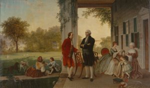 Washington and Lafayette at Mount Vernon, 1784 by Thomas Prichard Rossiter Oil Painting