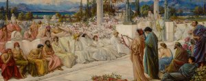 The disciples of Sappho by Thomas Ralph Spence Oil Painting