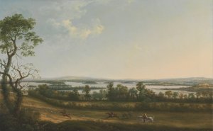 Lough Erne from Knock Ninney, with Bellisle in the distance, County Fermanagh, Ireland by Thomas Roberts Oil Painting