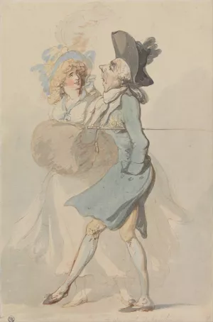 A Worn Out Debauchee by Thomas Rowlandson Oil Painting