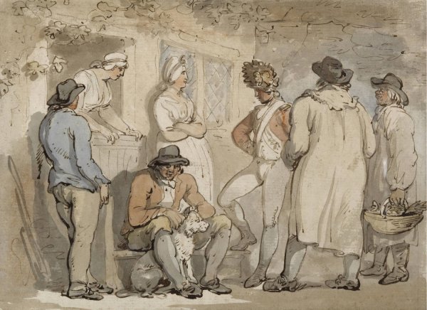Main Product Photo of At the inn door Painting by Thomas Rowlandson
