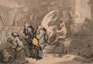 Sculptor Shop by Thomas Rowlandson Oil Painting