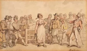Selling a Wife Oil painting by Thomas Rowlandson