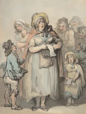 The Ballad Singers by Thomas Rowlandson Oil Painting