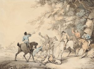 The Death Of The Fox by Thomas Rowlandson Oil Painting