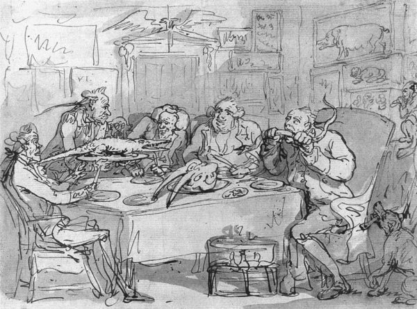 Main Product Photo of The Fish Dinner Painting by Thomas Rowlandson