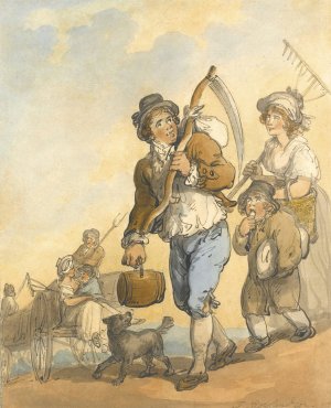 The Haymaker by Thomas Rowlandson Oil Painting