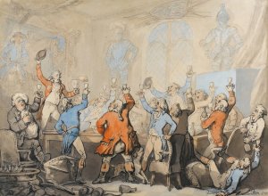 The Hunt Dinner by Thomas Rowlandson Oil Painting