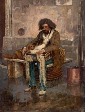 The Blind Man of Paris by Thomas Satterwhite Noble Oil Painting