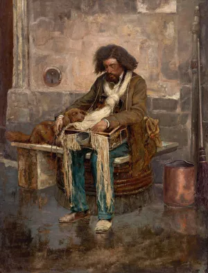 The Blind Man of Paris by Thomas Satterwhite Noble Oil Painting
