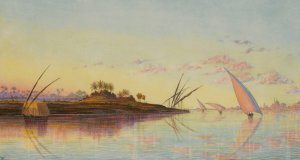 View On The Nile Near Cairo, Egypt by Thomas Seddon Oil Painting