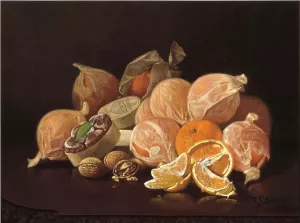 Wrapped Oranges by Thomas Sedgwich Steele Wrapped Oranges Oil painting by Thomas Sedgwich Steele