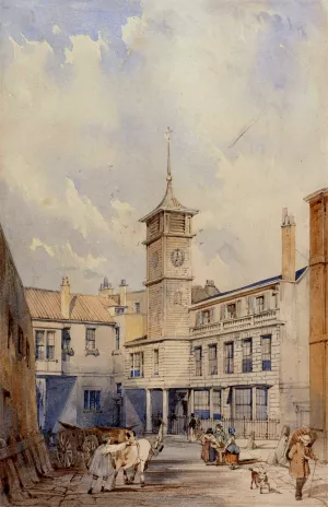 Courtyard of an Inn on the Thames Oil painting by Thomas Shotter Boys